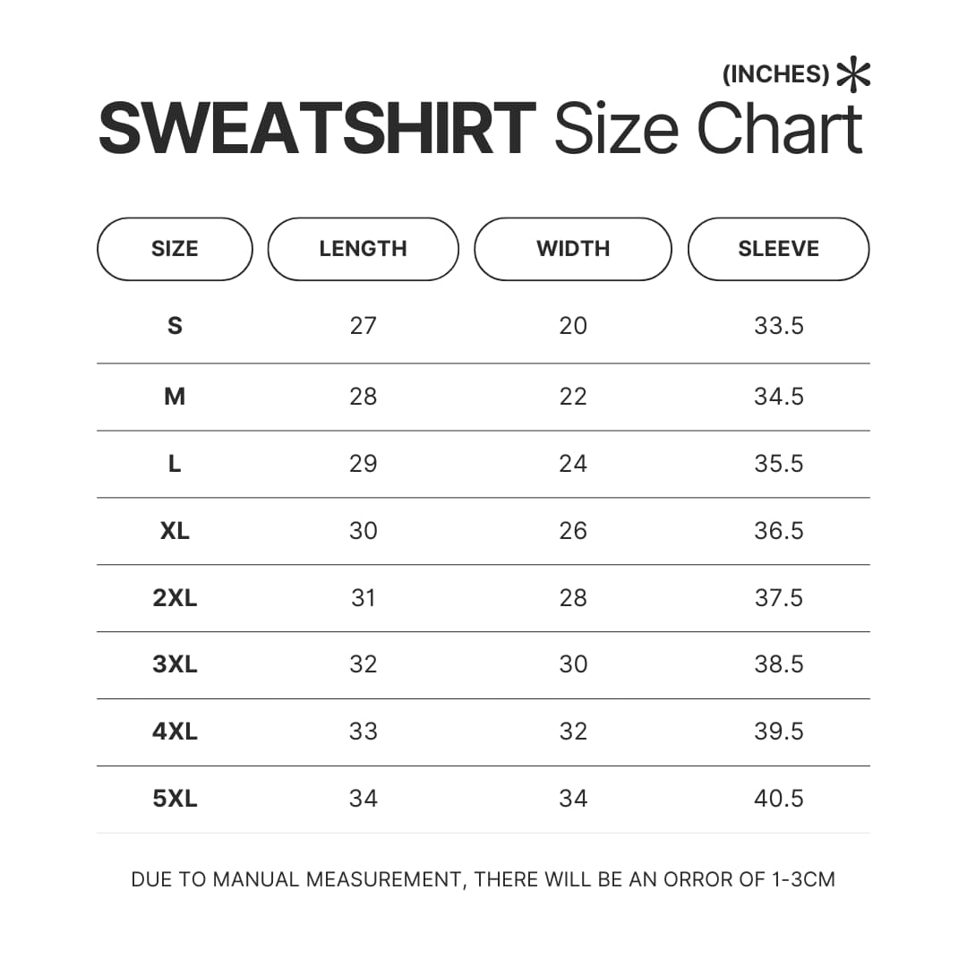 Sweatshirt Size Chart - Westside Gunn Store